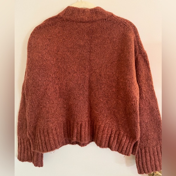Madewell Placed Bobble Mockneck Sweater in Heather Tulip - Picture 2 of 3